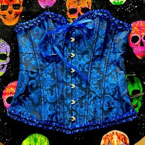 Blue Jacquard Corset